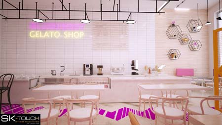 Blueberry Gelato Shop Commercial Interior Design